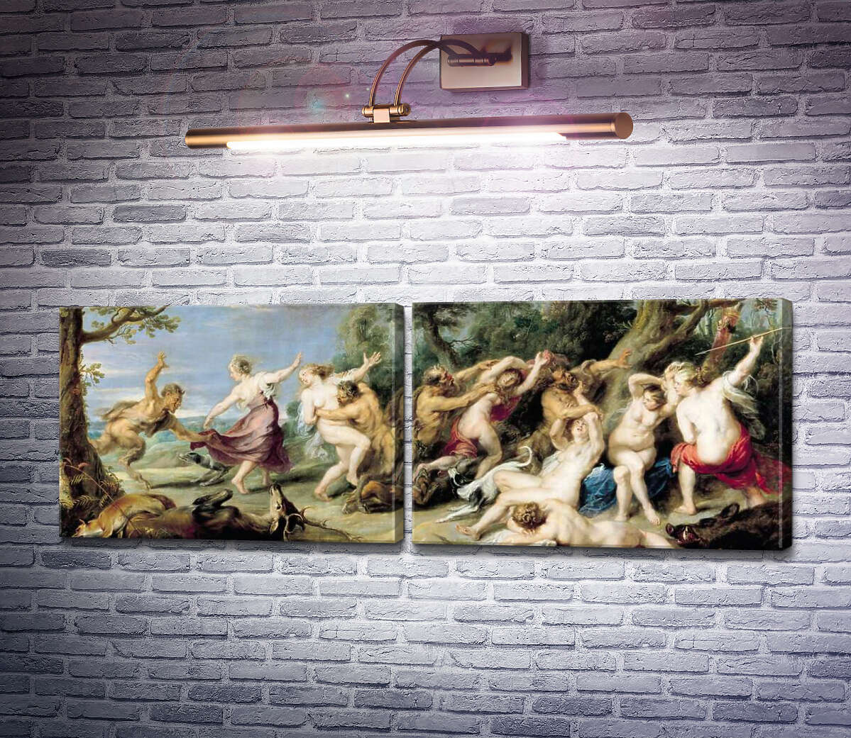 Модульна картина Діана і її німфи, здивовані фавнами Пітер Пауль Рубенс