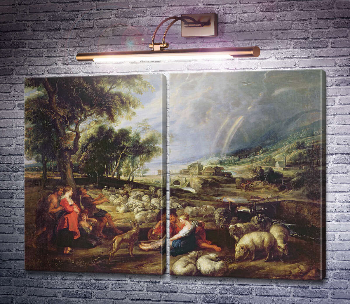 Модульна картина Пейзаж з веселкою Пітер Пауль Рубенс