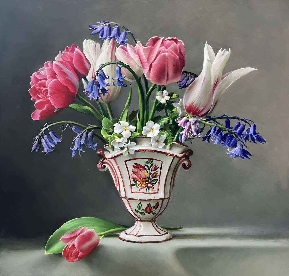 репродукция картина-постер  Тюльпаны в вазе Питер Вагеманс