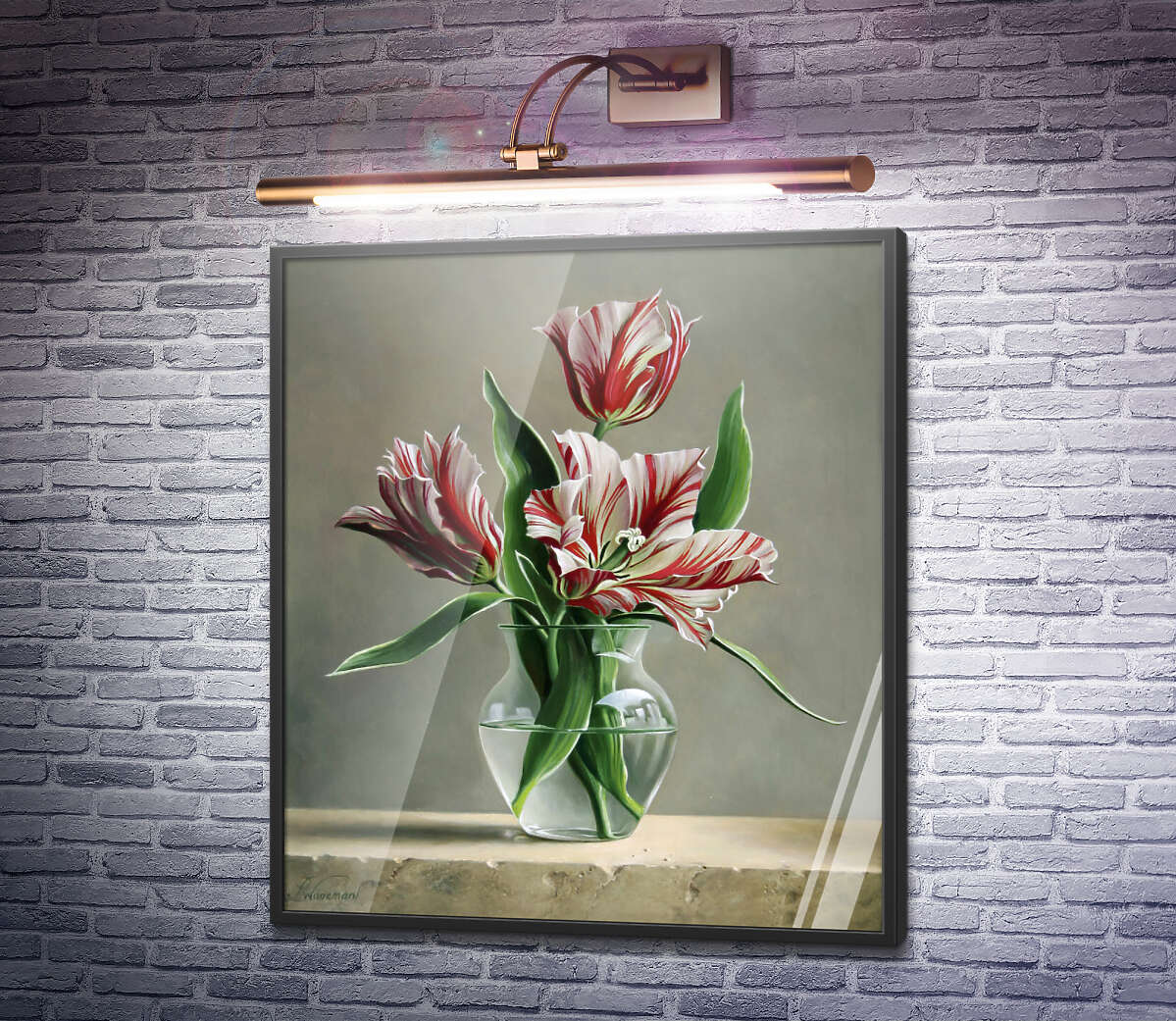 Постер Тюльпани в кришталевій вазі Пітер Вагеманс
