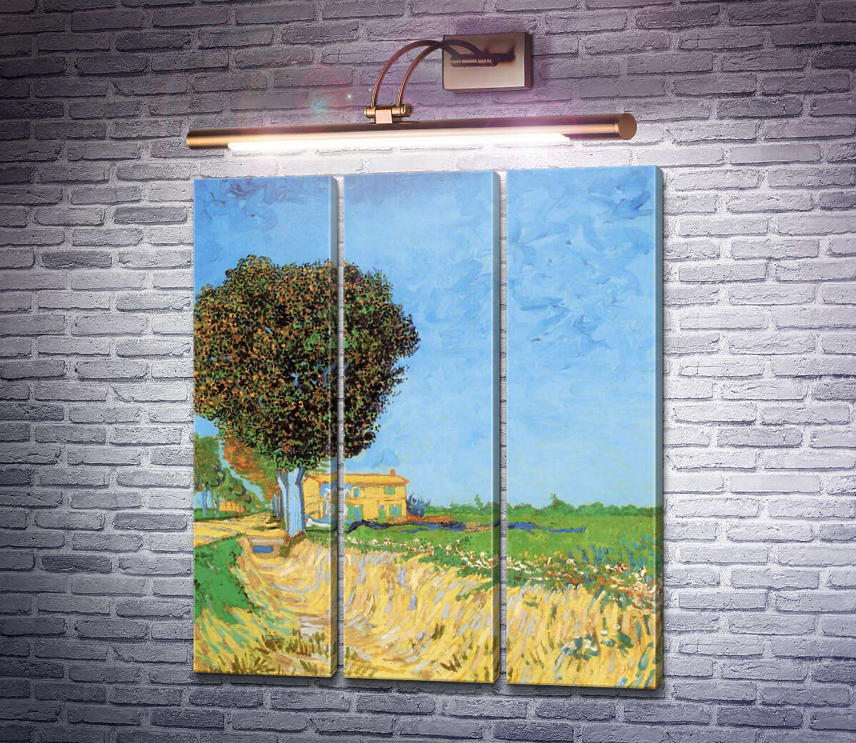 Модульная картина Сельская улица близ Арля (Lane near Arles (Side of a Country Lane)), 1888 (Модуль №2) Винсент Ван Гог Модульная картина Сельская улица близ Арля (Lane near Arles (Side of a Country Lane)), 1888 (Модуль №2) Винсент Ван Гог