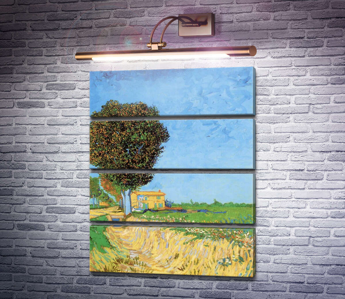 Модульная картина Сельская улица близ Арля (Lane near Arles (Side of a Country Lane)), 1888 (Модуль №22) Винсент Ван Гог