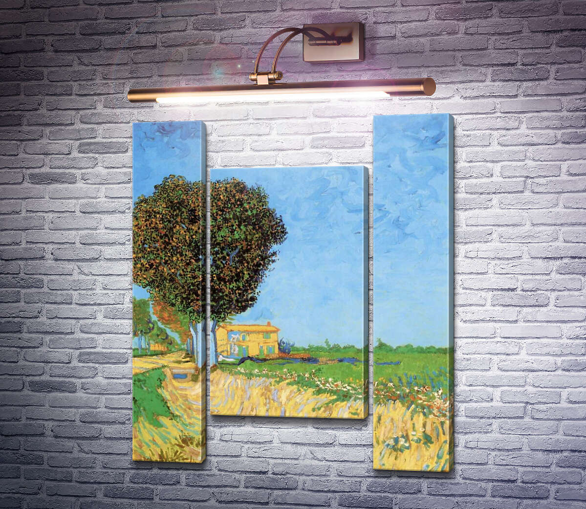 Модульная картина Сельская улица близ Арля (Lane near Arles (Side of a Country Lane)), 1888 (Модуль №11) Винсент Ван Гог