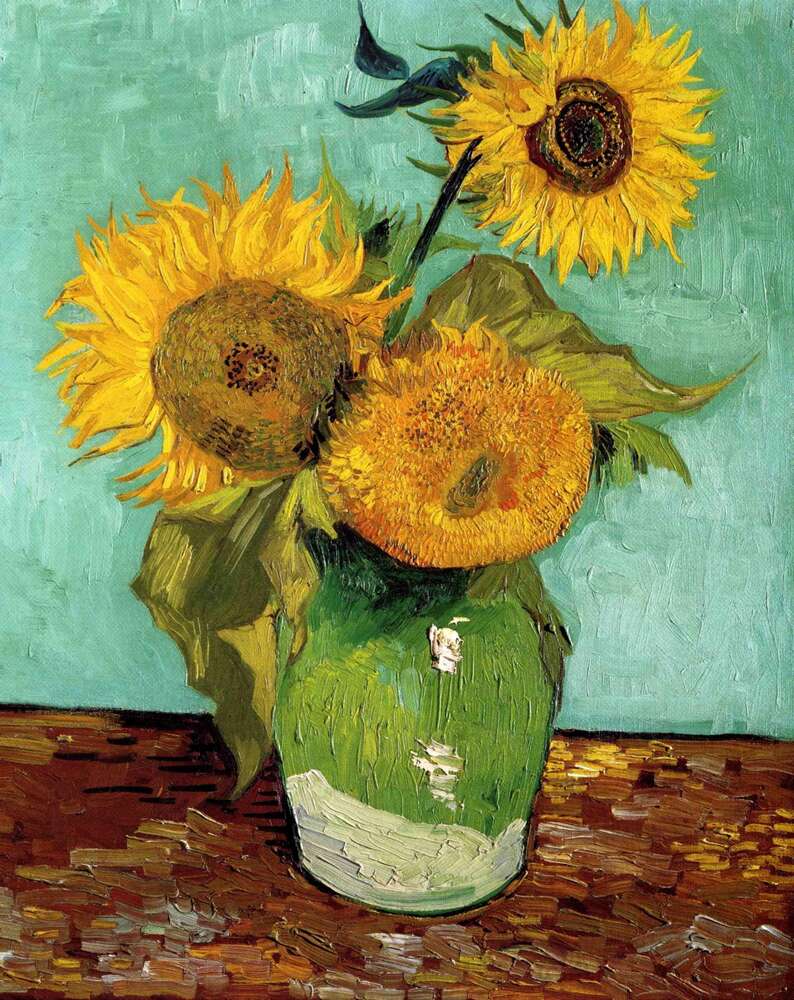 репродукция картина-постер  Подсолнухи (Sunflowers), 1888 Винсент Ван Гог