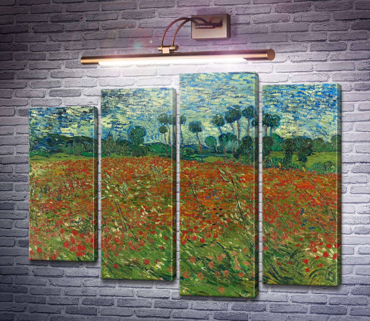 Модульна картина Макове поле (Fields with Poppies), 1890 (Модуль №3) Вінсент Ван Гог Модульна картина Макове поле (Fields with Poppies), 1890 (Модуль №3) Вінсент Ван Гог
