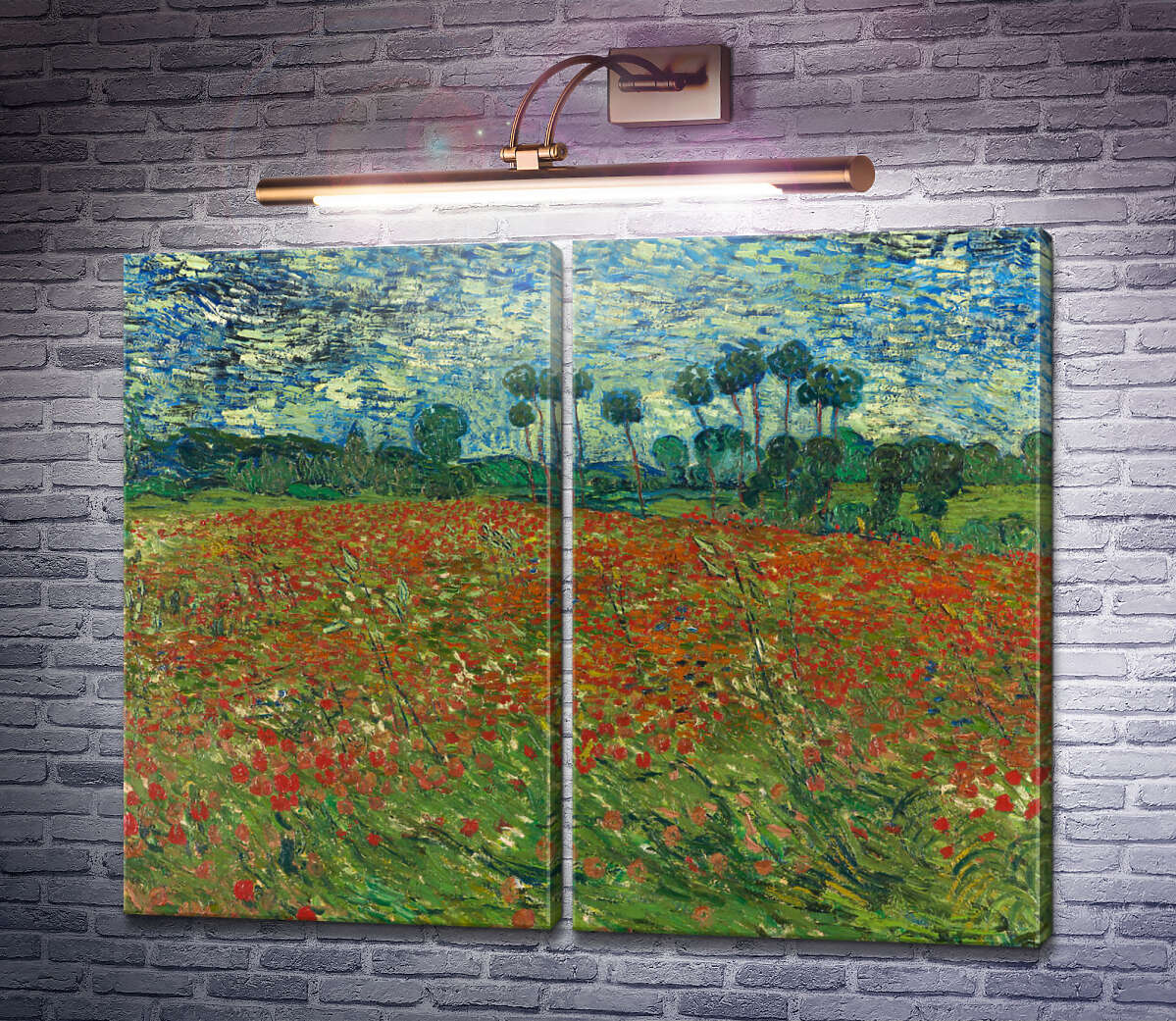 Модульная картина Маковое поле (Fields with Poppies), 1890 (Модуль №6) Винсент Ван Гог Модульная картина Маковое поле (Fields with Poppies), 1890 (Модуль №6) Винсент Ван Гог
