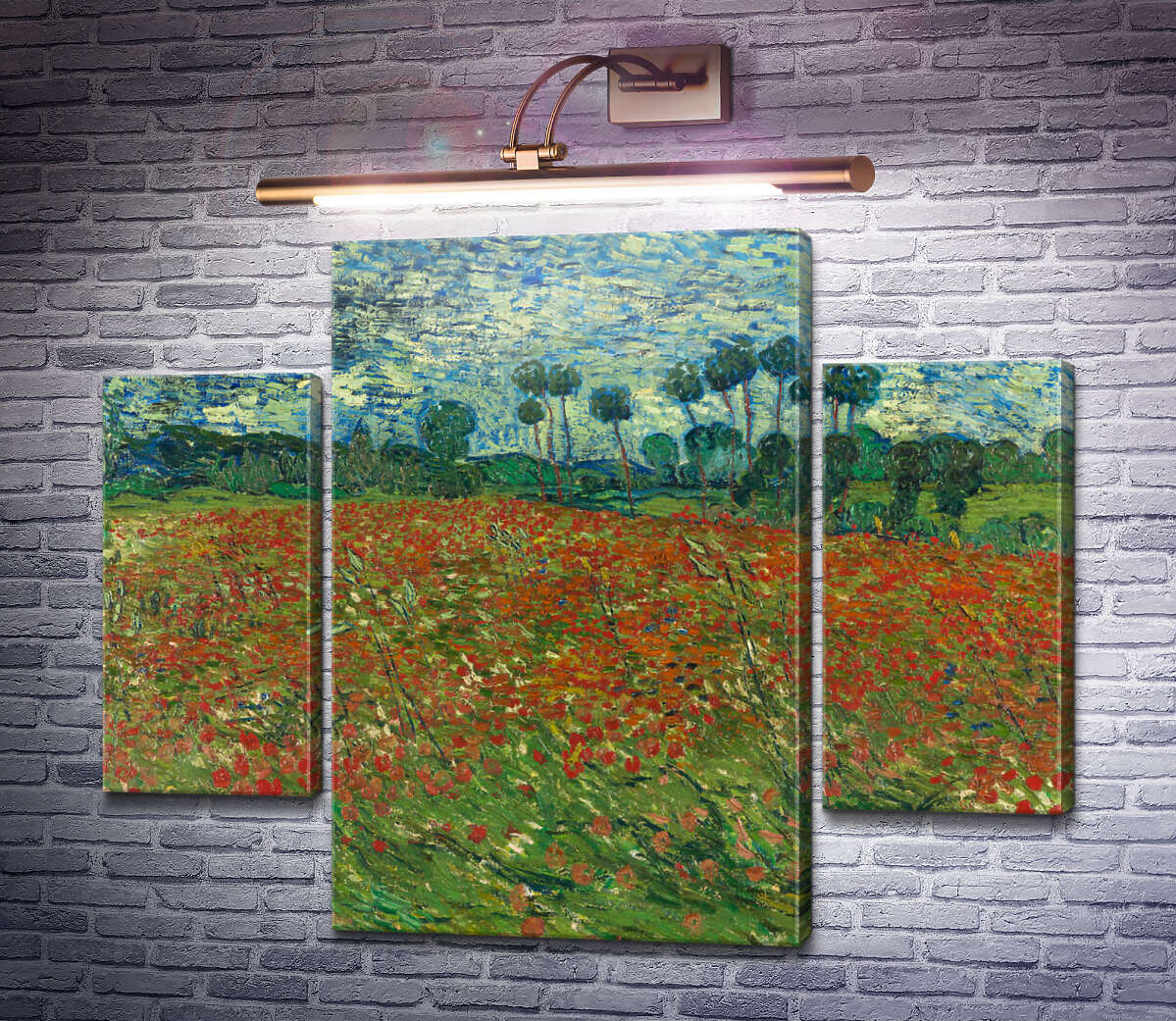 Модульна картина Макове поле (Fields with Poppies), 1890 (Модуль №5) Вінсент Ван Гог Модульна картина Макове поле (Fields with Poppies), 1890 (Модуль №5) Вінсент Ван Гог