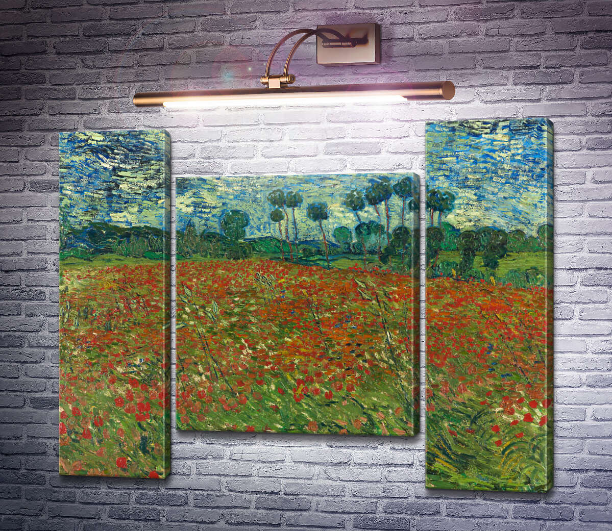 Модульна картина Макове поле (Fields with Poppies), 1890 (Модуль №11) Вінсент Ван Гог Модульна картина Макове поле (Fields with Poppies), 1890 (Модуль №11) Вінсент Ван Гог