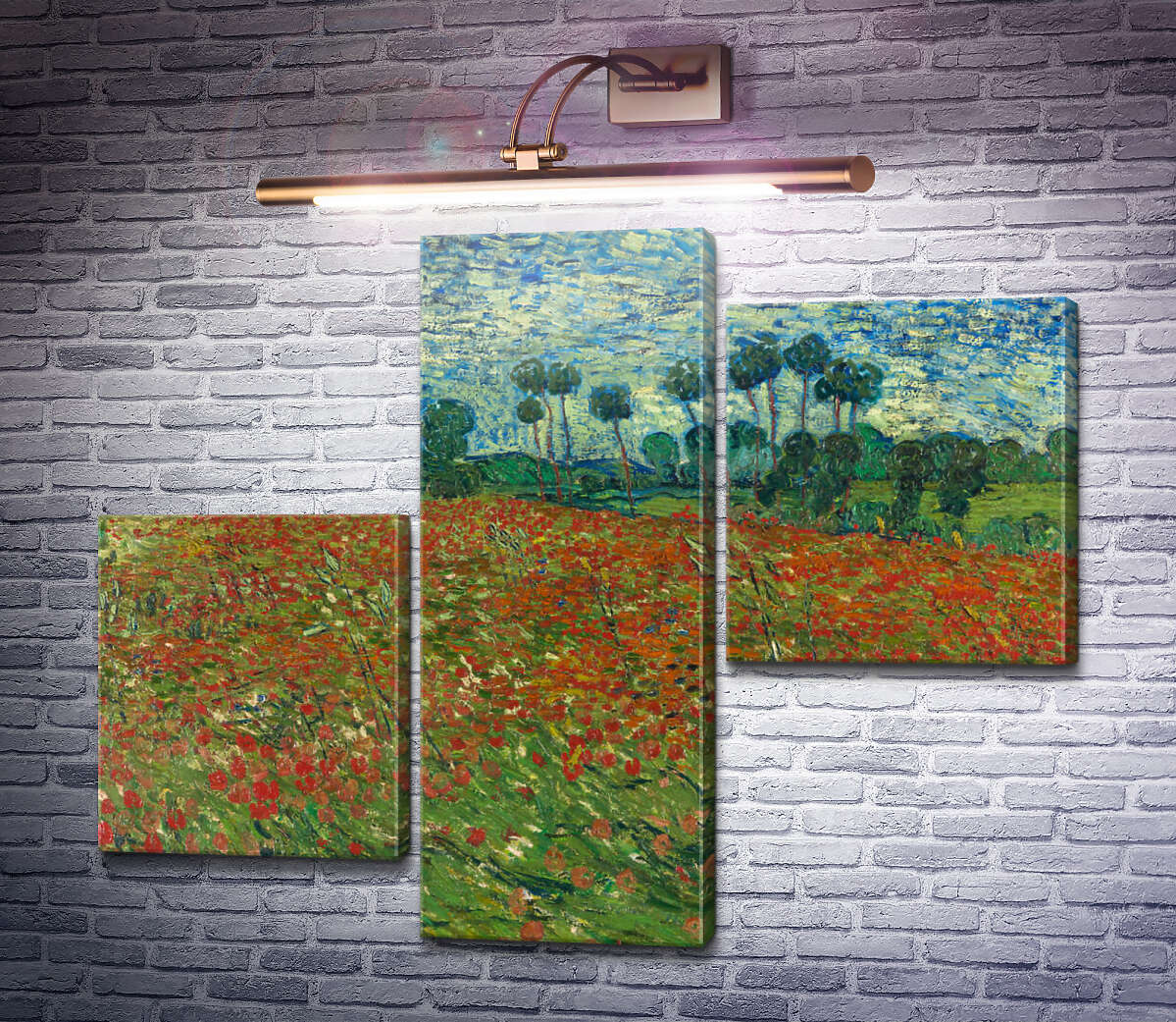 Модульная картина Маковое поле (Fields with Poppies), 1890 (Модуль №12) Винсент Ван Гог Модульная картина Маковое поле (Fields with Poppies), 1890 (Модуль №12) Винсент Ван Гог
