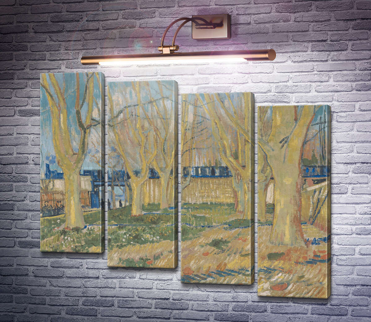 Модульна картина Платанова алея біля станції в Арлі (Avenue of Plane Trees near Arles Station), 1888 (Модуль №19) Вінсент Ван Гог Модульна картина Платанова алея біля станції в Арлі (Avenue of Plane Trees near Arles Station), 1888 (Модуль №19) Вінсент Ван Гог