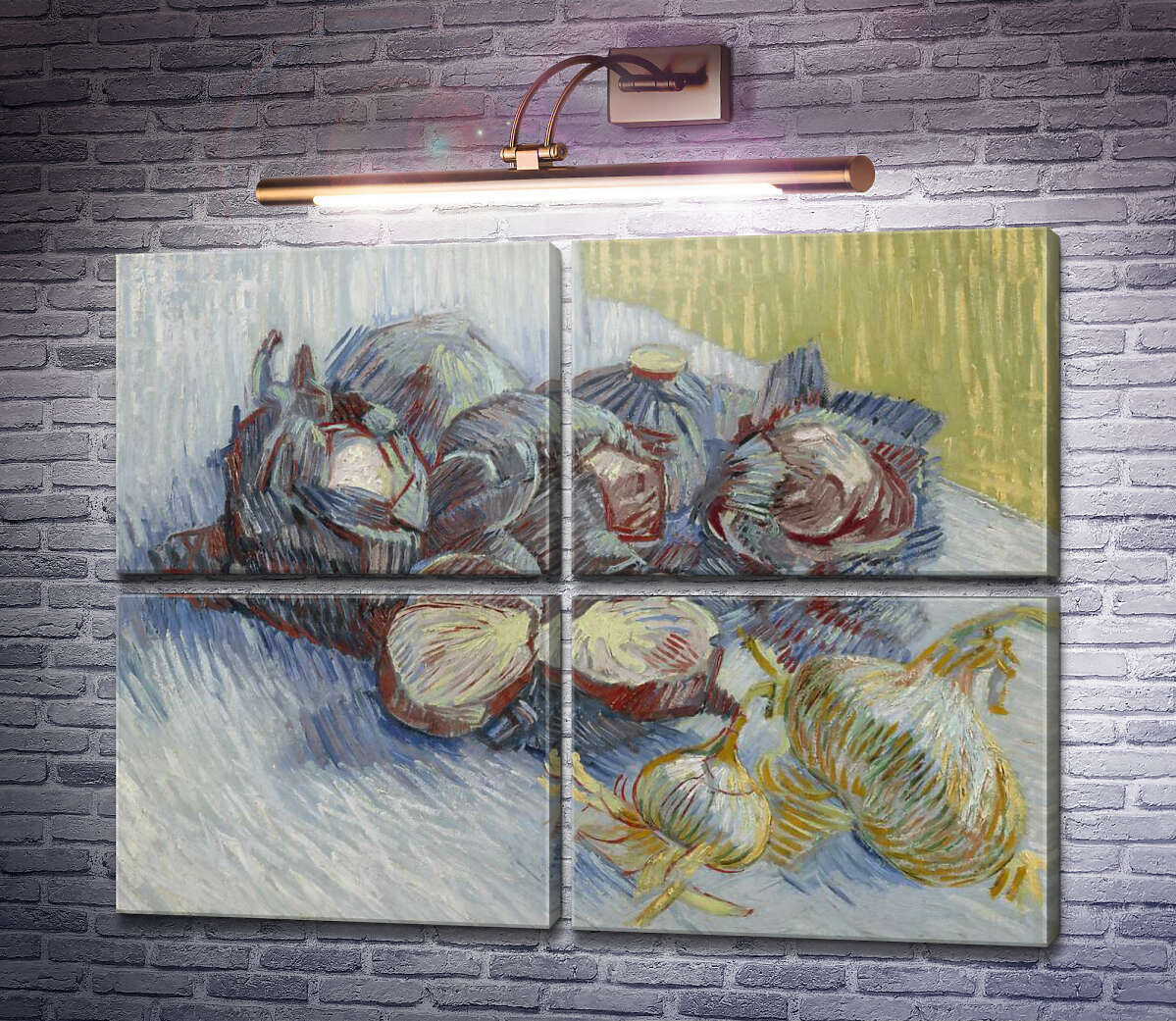 Модульна картина Натюрморт з червоною капустою і цибулею (Still Life with Red Cabbage and Onions), 1887-88 (Модуль №25) Вінсент Ван Гог Модульна картина Натюрморт з червоною капустою і цибулею (Still Life with Red Cabbage and Onions), 1887-88 (Модуль №25) Вінсент Ван Гог