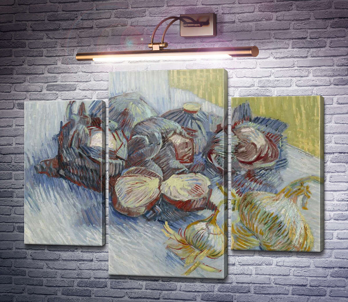 Модульна картина Натюрморт з червоною капустою і цибулею (Still Life with Red Cabbage and Onions), 1887-88 (Модуль №10) Вінсент Ван Гог Модульна картина Натюрморт з червоною капустою і цибулею (Still Life with Red Cabbage and Onions), 1887-88 (Модуль №10) Вінсент Ван Гог