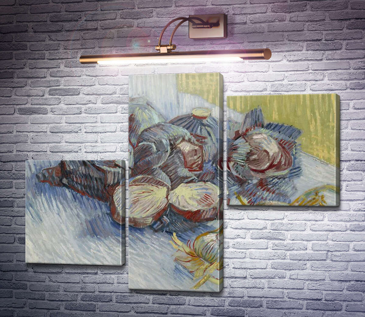 Модульная картина Натюрморт с красной капустой и луком (Still Life with Red Cabbage and Onions), 1887-88 (Модуль №12) Винсент Ван Гог Модульная картина Натюрморт с красной капустой и луком (Still Life with Red Cabbage and Onions), 1887-88 (Модуль №12) Винсент Ван Гог