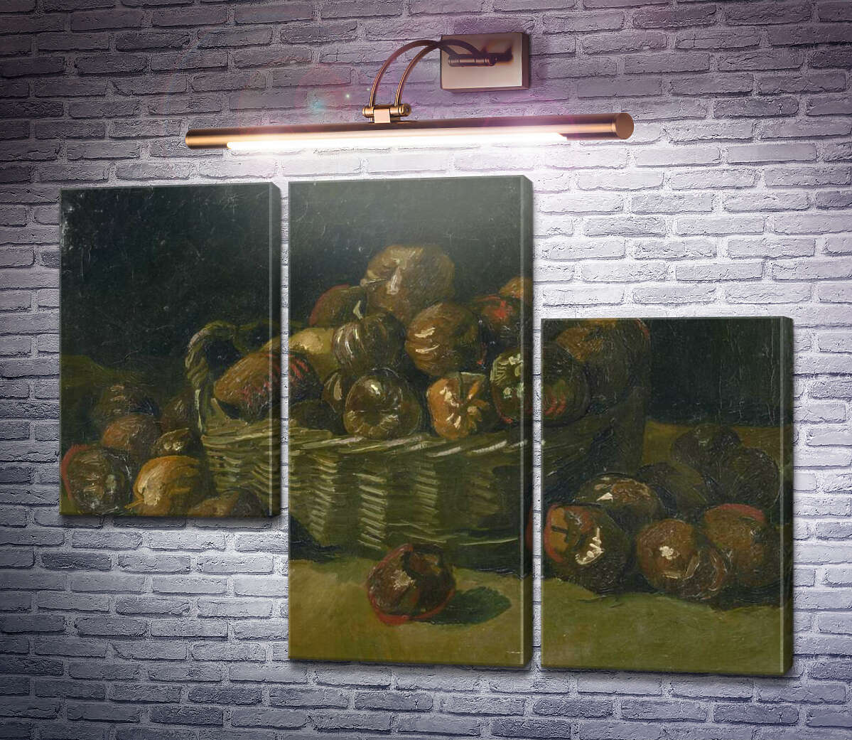 Модульна картина Кошик з яблуками (Basket of Apples), 1885 (Модуль №13) Вінсент Ван Гог Модульна картина Кошик з яблуками (Basket of Apples), 1885 (Модуль №13) Вінсент Ван Гог