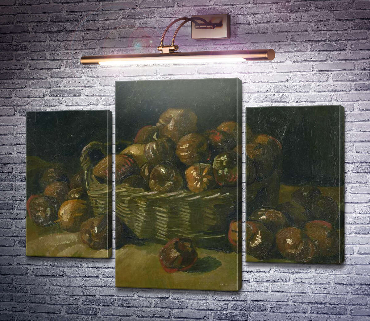 Модульная картина Корзина с яблоками (Basket of Apples), 1885 (Модуль №10) Винсент Ван Гог