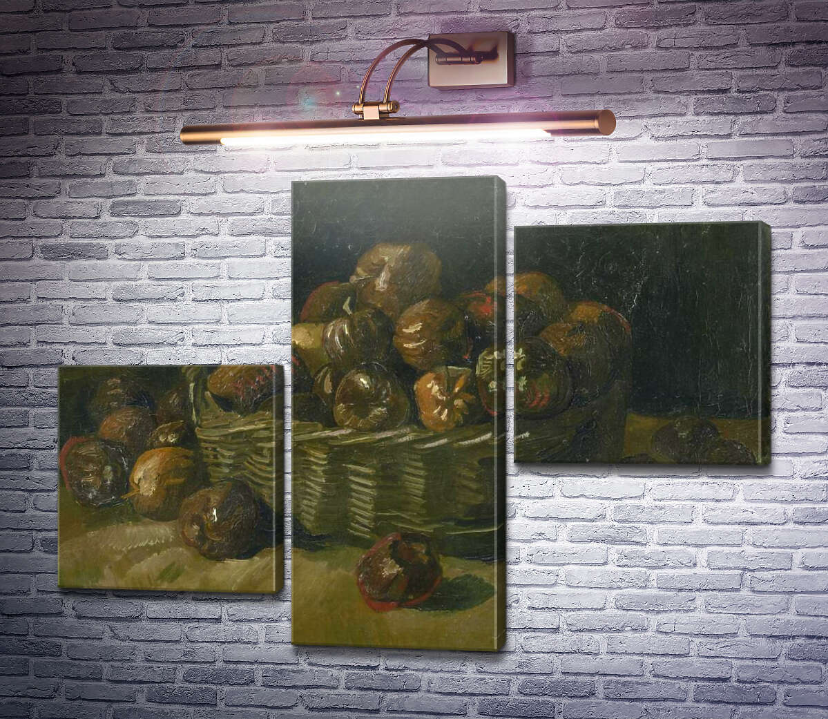 Модульна картина Кошик з яблуками (Basket of Apples), 1885 (Модуль №12) Вінсент Ван Гог Модульна картина Кошик з яблуками (Basket of Apples), 1885 (Модуль №12) Вінсент Ван Гог