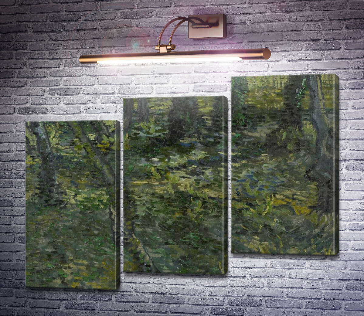Модульная картина Подлесок с ивами (Undergrowth with Ivy), 1889 (Модуль №14) Винсент Ван Гог