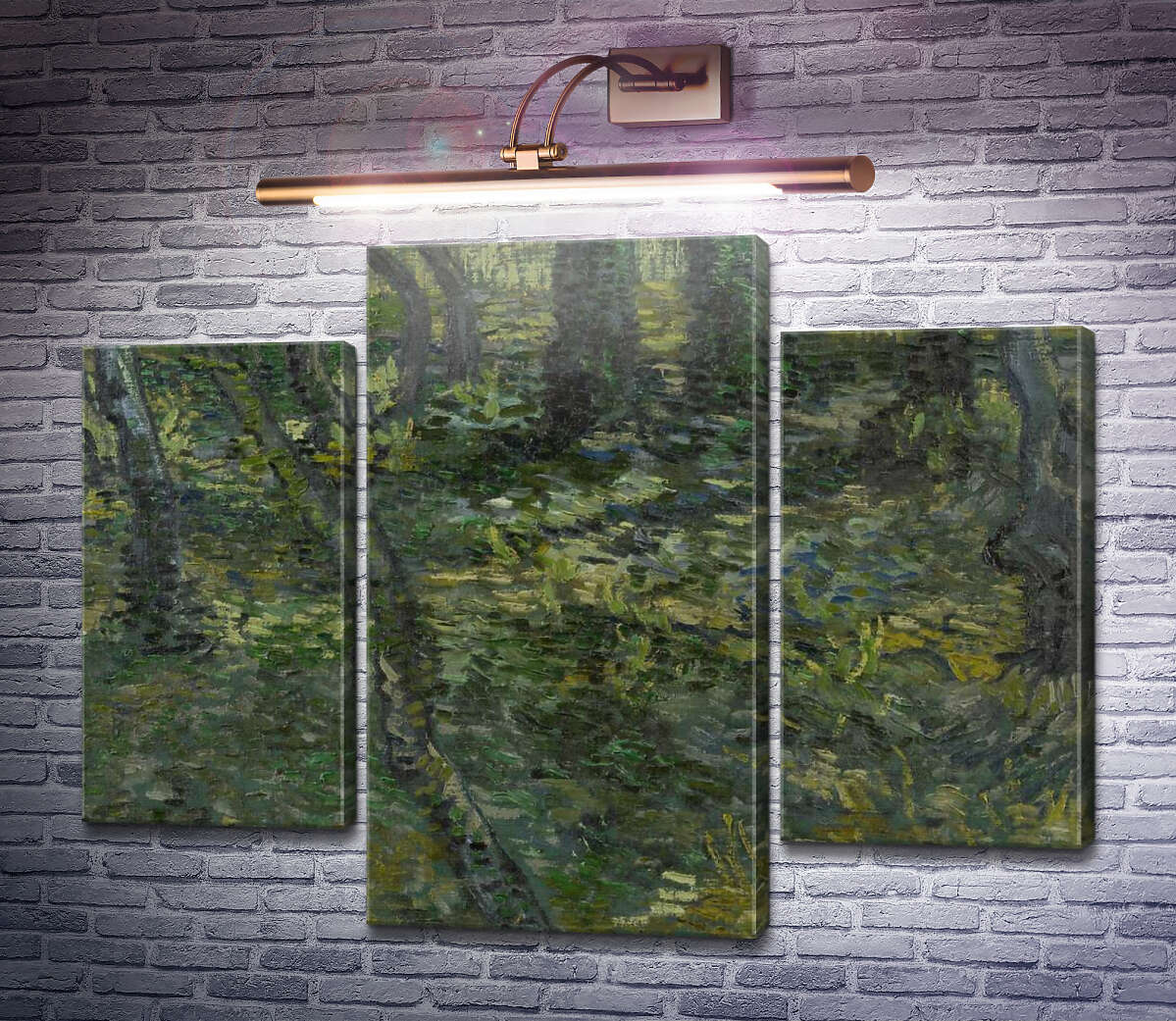 Модульна картина Підлісок з вербами (Undergrowth with Ivy), 1889 (Модуль №10) Вінсент Ван Гог