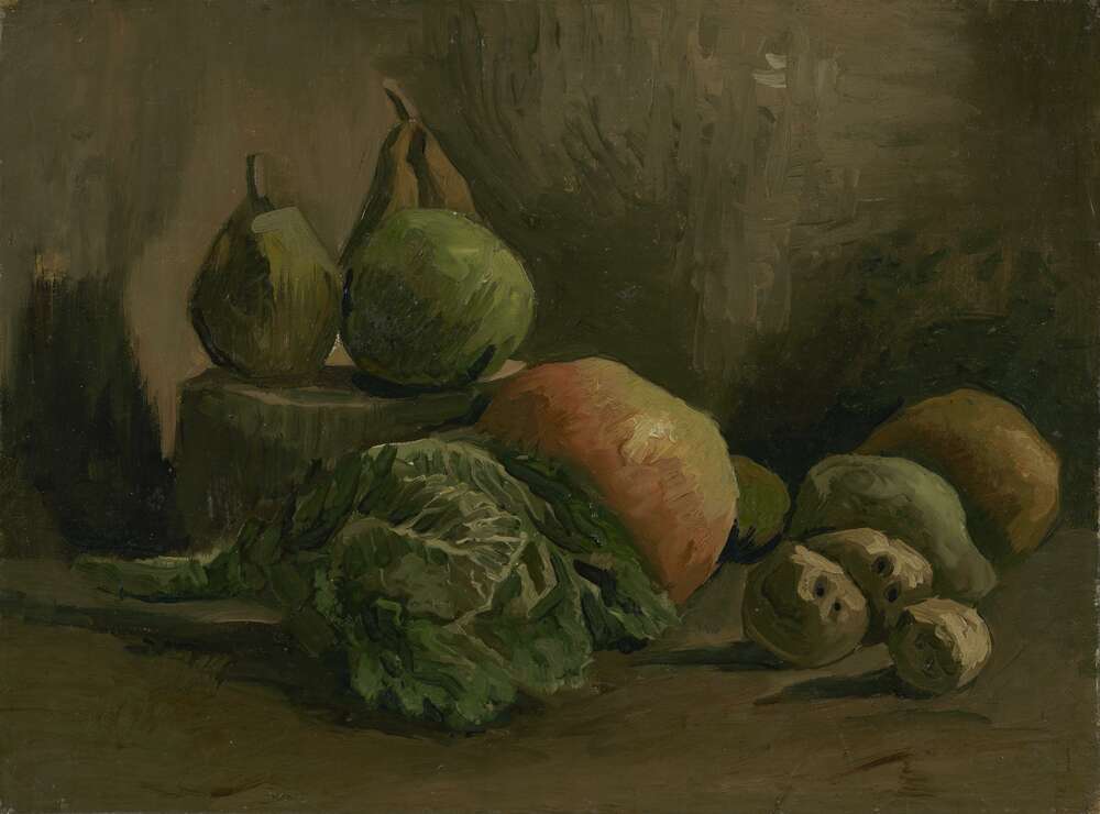 репродукція картина-постер  Натюрморт з овочами та фруктами (Still Life with Vegetables and Fruit), 1884 Вінсент Ван Гог
