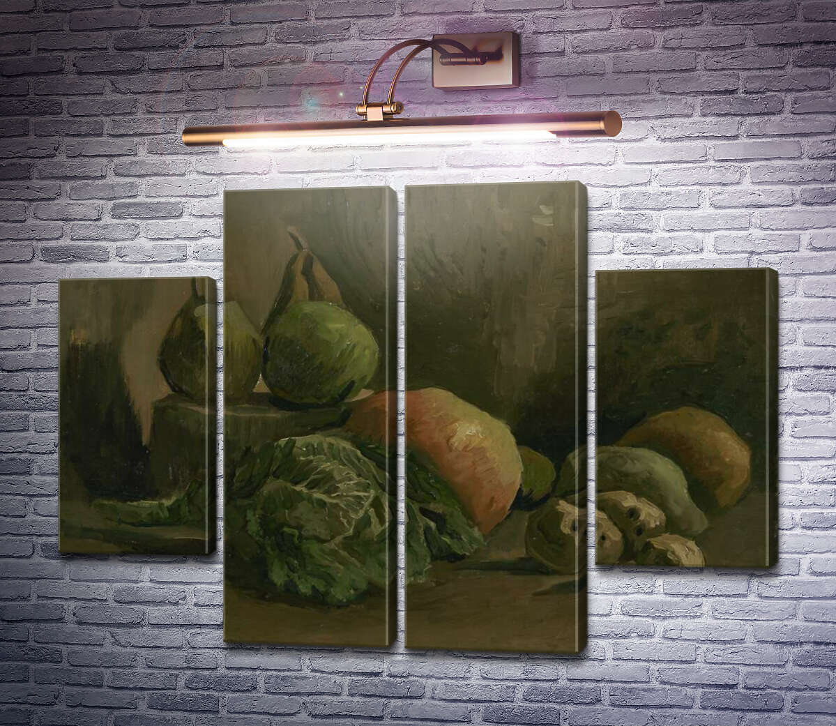 Модульная картина Натюрморт с овощами и фруктами (Still Life with Vegetables and Fruit), 1884 (Модуль №20) Винсент Ван Гог