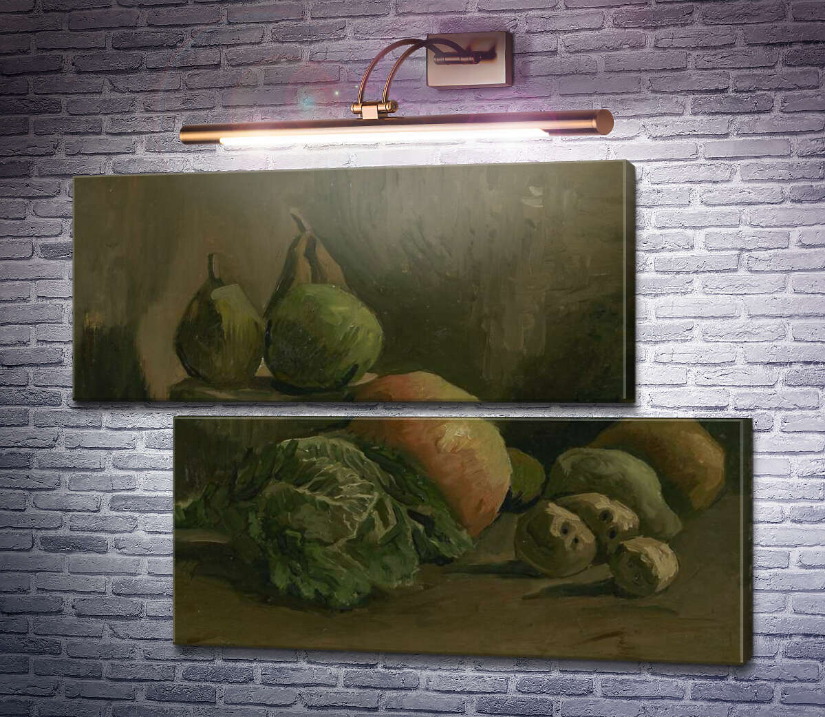 Модульная картина Натюрморт с овощами и фруктами (Still Life with Vegetables and Fruit), 1884 (Модуль №8) Винсент Ван Гог
