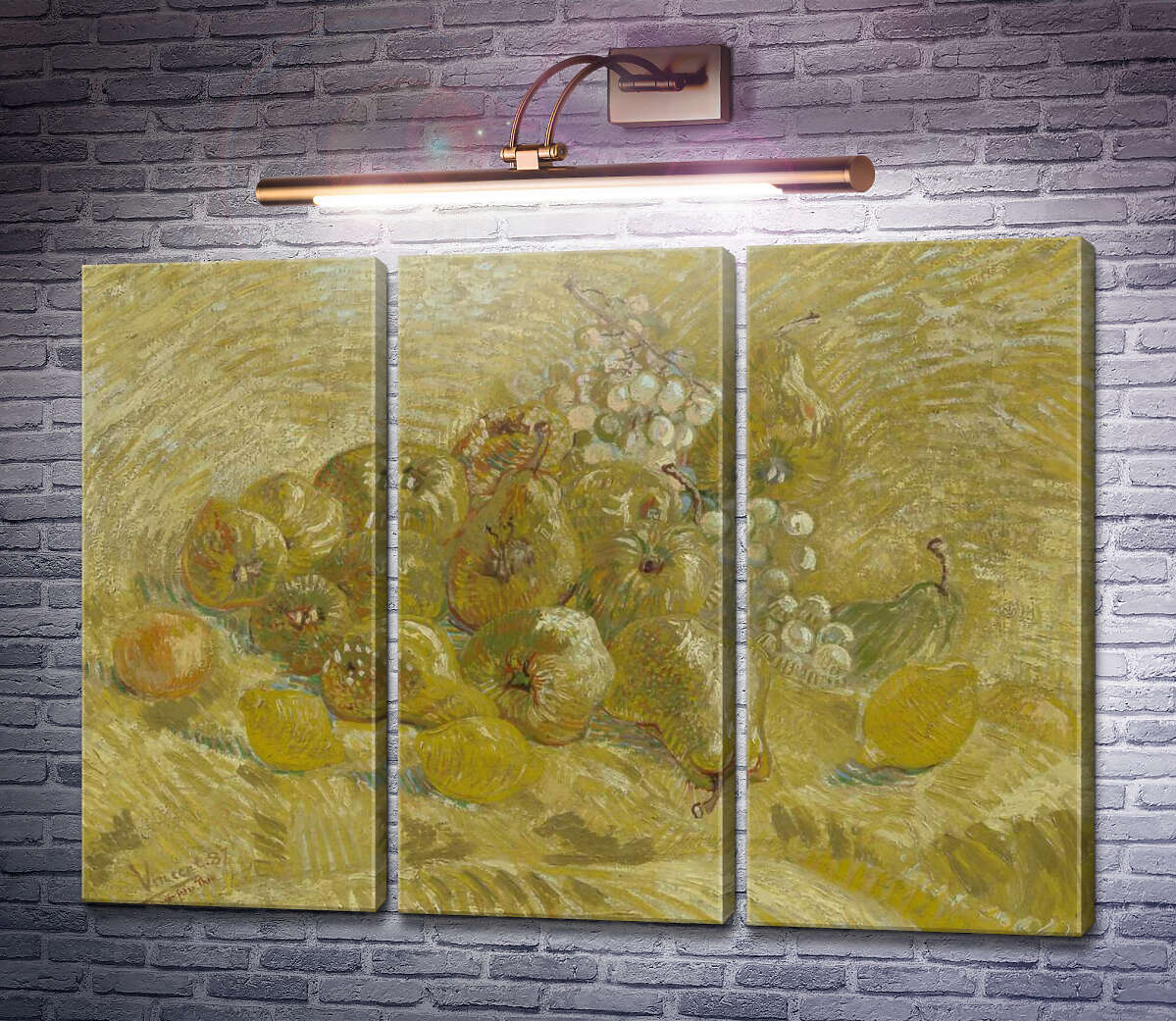 Модульная картина Айва, лимоны, груши и виноград (Quinces, Lemons, Pears and Grapes), 1887 (Модуль №2) Винсент Ван Гог