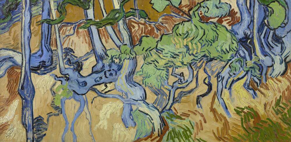 репродукція картина-постер  Коріння і стовбури дерев (Roots and Tree Trunks), 1890 Вінсент Ван Гог