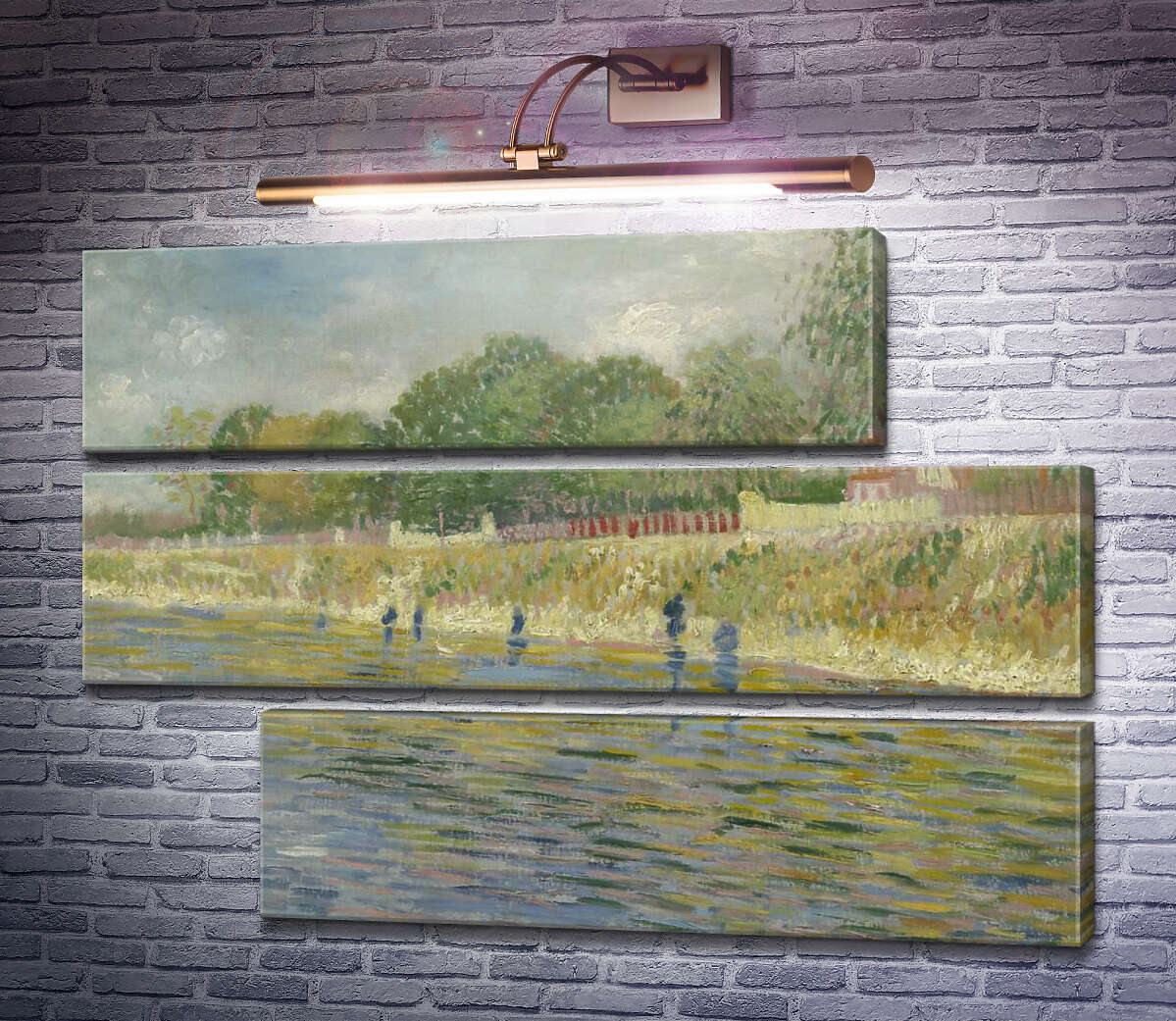 Модульная картина Берег Сены (The Bank of the Seine), 1887 (Модуль №16) Винсент Ван Гог