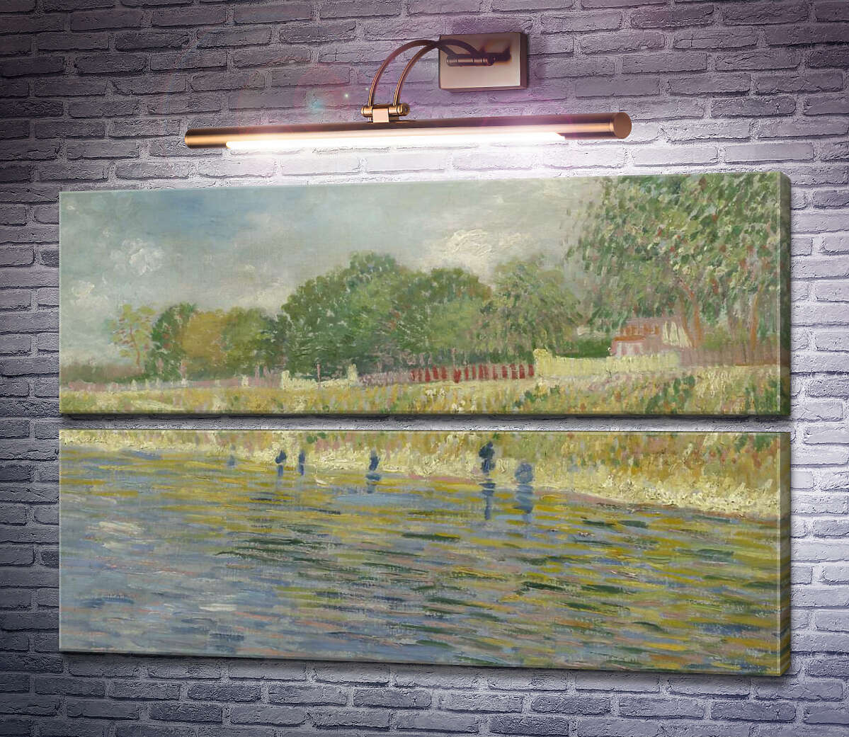 Модульна картина Берег Сени (The Bank of the Seine), 1887 (Модуль №7) Вінсент Ван Гог
