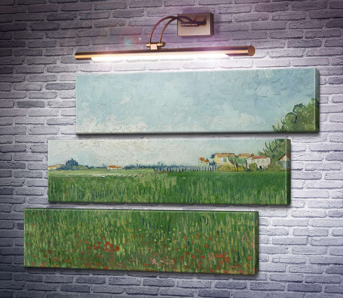 Модульная картина Поле с маками (Field with Poppies), 1888 (Модуль №17) Винсент Ван Гог