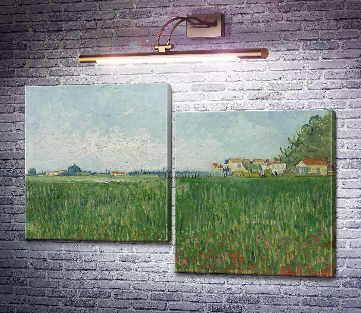 Модульная картина Поле с маками (Field with Poppies), 1888 (Модуль №9) Винсент Ван Гог