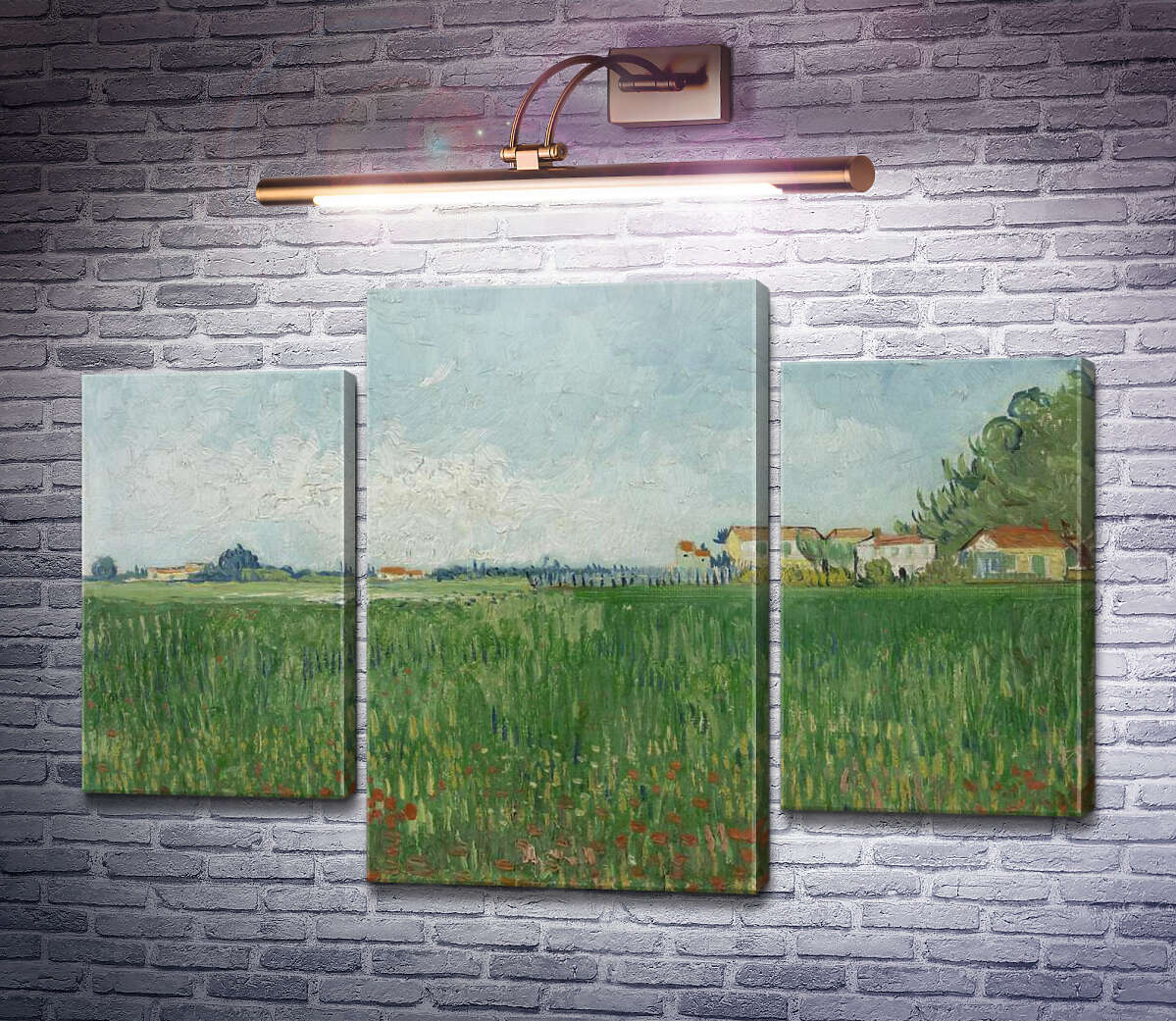 Модульная картина Поле с маками (Field with Poppies), 1888 (Модуль №10) Винсент Ван Гог