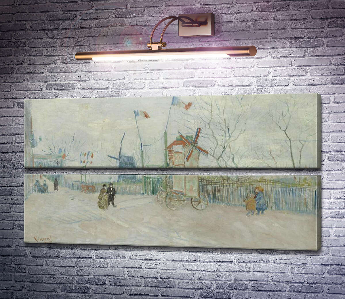 Модульная картина Уличная сцена в Монмартре (The Allotments at Montmartre), 1887 (Модуль №7) Винсент Ван Гог Модульная картина Уличная сцена в Монмартре (The Allotments at Montmartre), 1887 (Модуль №7) Винсент Ван Гог