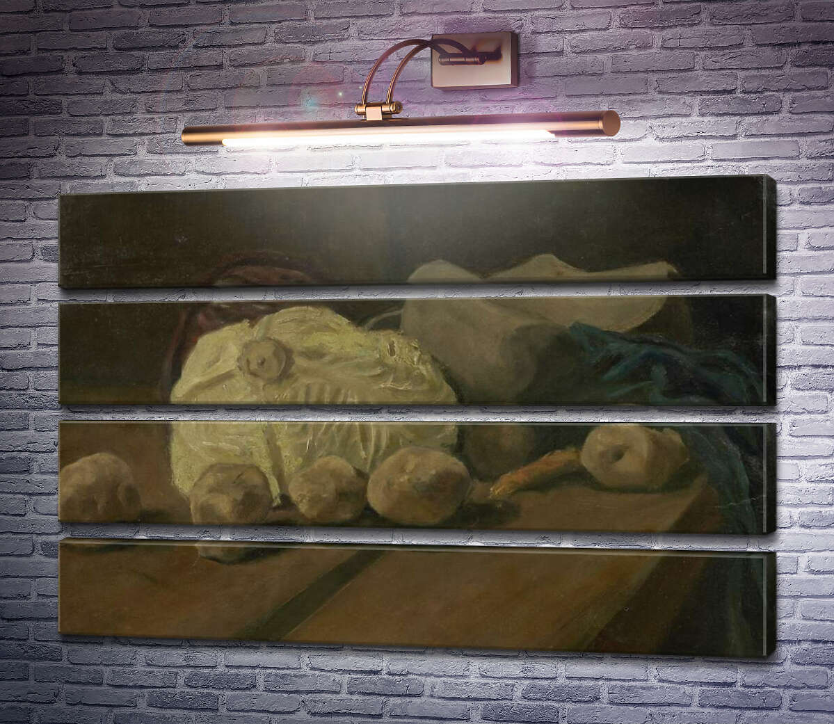 Модульная картина Натюрморт с капустой и деревянными башмаками (Still Life with Cabbage and Clogs, 1881 (Модуль №22) Винсент Ван Гог