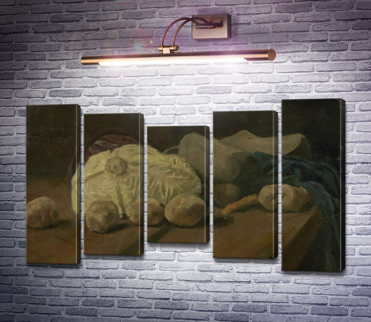 Модульна картина Натюрморт з капустою і дерев'яними черевиками (Still Life with Cabbage and Clogs, 1881 (Модуль №27) Вінсент Ван Гог Модульна картина Натюрморт з капустою і дерев'яними черевиками (Still Life with Cabbage and Clogs, 1881 (Модуль №27) Вінсент Ван Гог