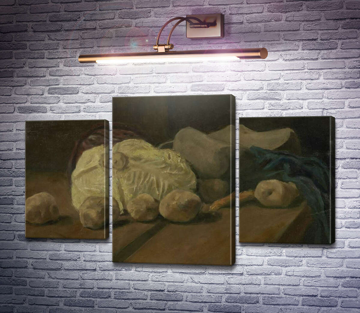 Модульна картина Натюрморт з капустою і дерев'яними черевиками (Still Life with Cabbage and Clogs, 1881 (Модуль №10) Вінсент Ван Гог Модульна картина Натюрморт з капустою і дерев'яними черевиками (Still Life with Cabbage and Clogs, 1881 (Модуль №10) Вінсент Ван Гог
