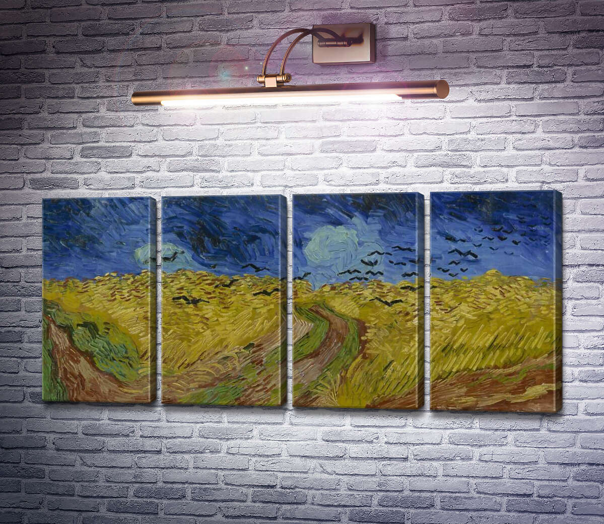 Модульна картина Пшеничне поле з воронами (Wheat Field with Crows), 1890 (Модуль №24) Вінсент Ван Гог