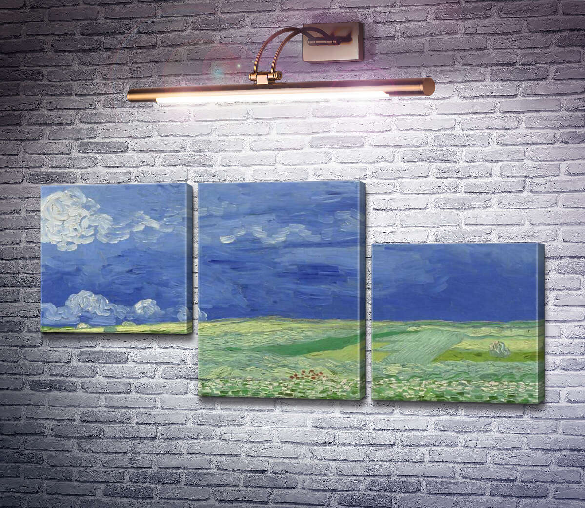 Модульная картина Пшеничное поле под грозовыми облаками (Wheatfields under Thunderclouds), 1890 (Модуль №13) Винсент Ван Гог