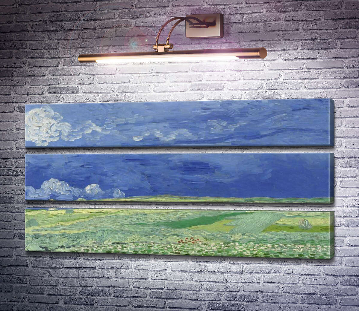 Модульная картина Пшеничное поле под грозовыми облаками (Wheatfields under Thunderclouds), 1890 (Модуль №15) Винсент Ван Гог Модульная картина Пшеничное поле под грозовыми облаками (Wheatfields under Thunderclouds), 1890 (Модуль №15) Винсент Ван Гог