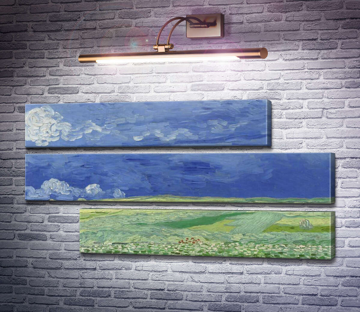 Модульная картина Пшеничное поле под грозовыми облаками (Wheatfields under Thunderclouds), 1890 (Модуль №16) Винсент Ван Гог