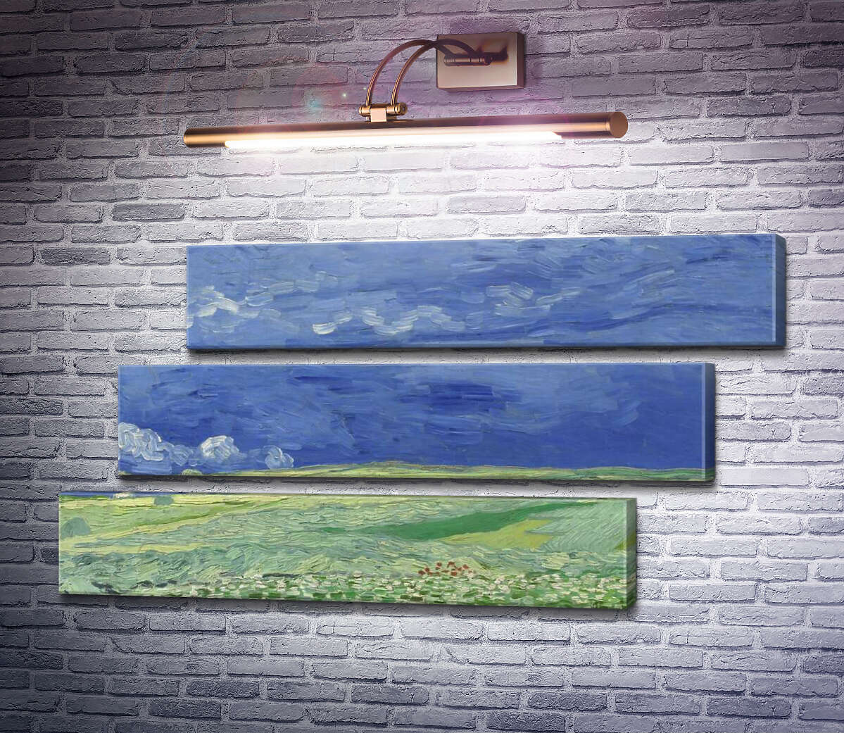 Модульная картина Пшеничное поле под грозовыми облаками (Wheatfields under Thunderclouds), 1890 (Модуль №17) Винсент Ван Гог Модульная картина Пшеничное поле под грозовыми облаками (Wheatfields under Thunderclouds), 1890 (Модуль №17) Винсент Ван Гог