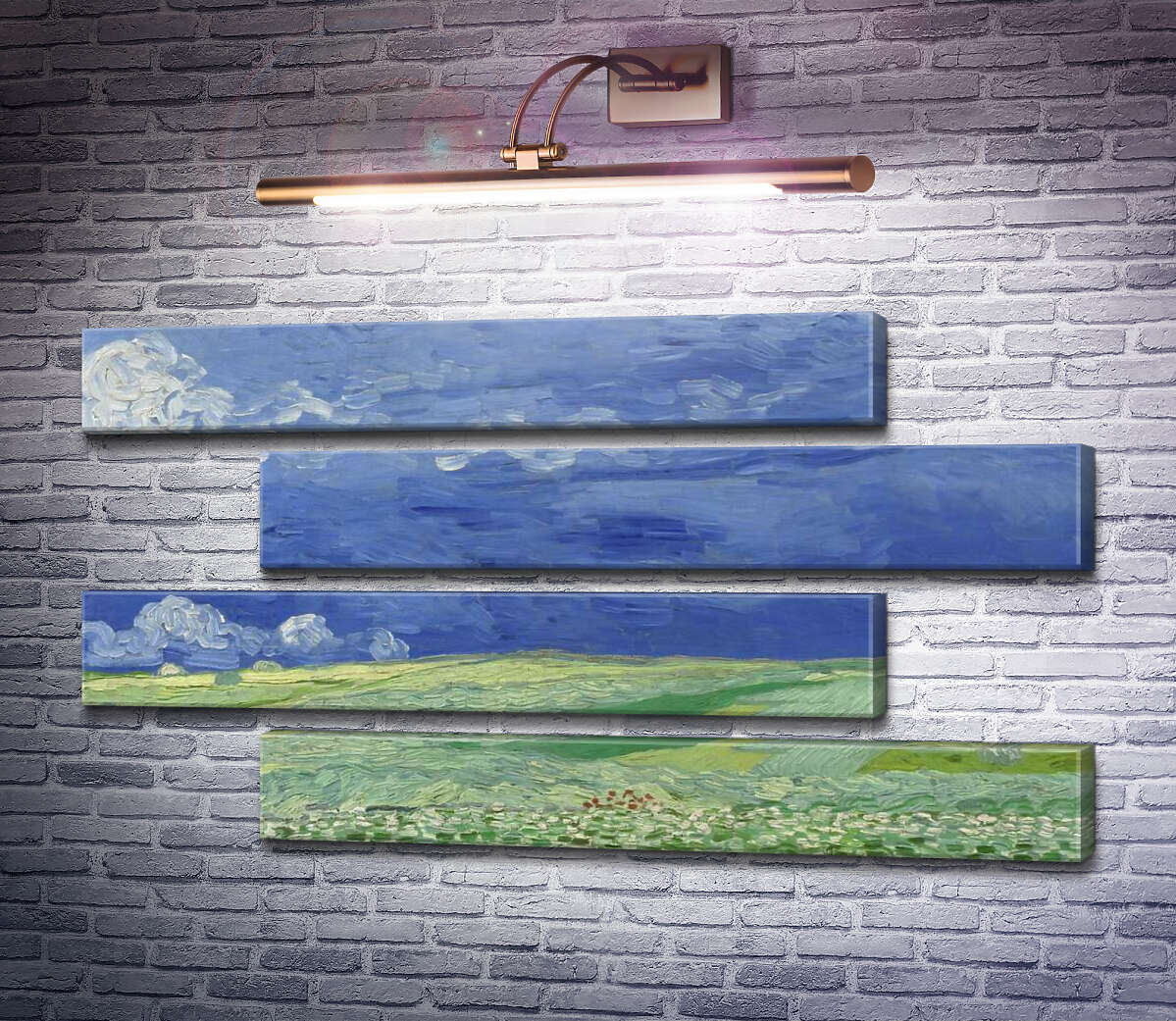 Модульная картина Пшеничное поле под грозовыми облаками (Wheatfields under Thunderclouds), 1890 (Модуль №23) Винсент Ван Гог Модульная картина Пшеничное поле под грозовыми облаками (Wheatfields under Thunderclouds), 1890 (Модуль №23) Винсент Ван Гог