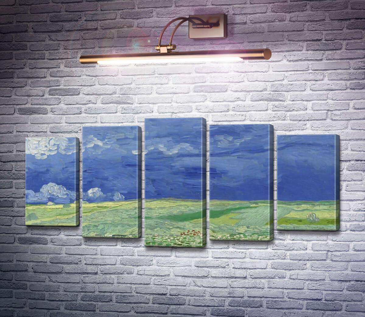 Модульна картина Пшеничне поле під грозовими хмарами (Wheatfields under Thunderclouds), 1890 (Модуль №4) Вінсент Ван Гог Модульна картина Пшеничне поле під грозовими хмарами (Wheatfields under Thunderclouds), 1890 (Модуль №4) Вінсент Ван Гог
