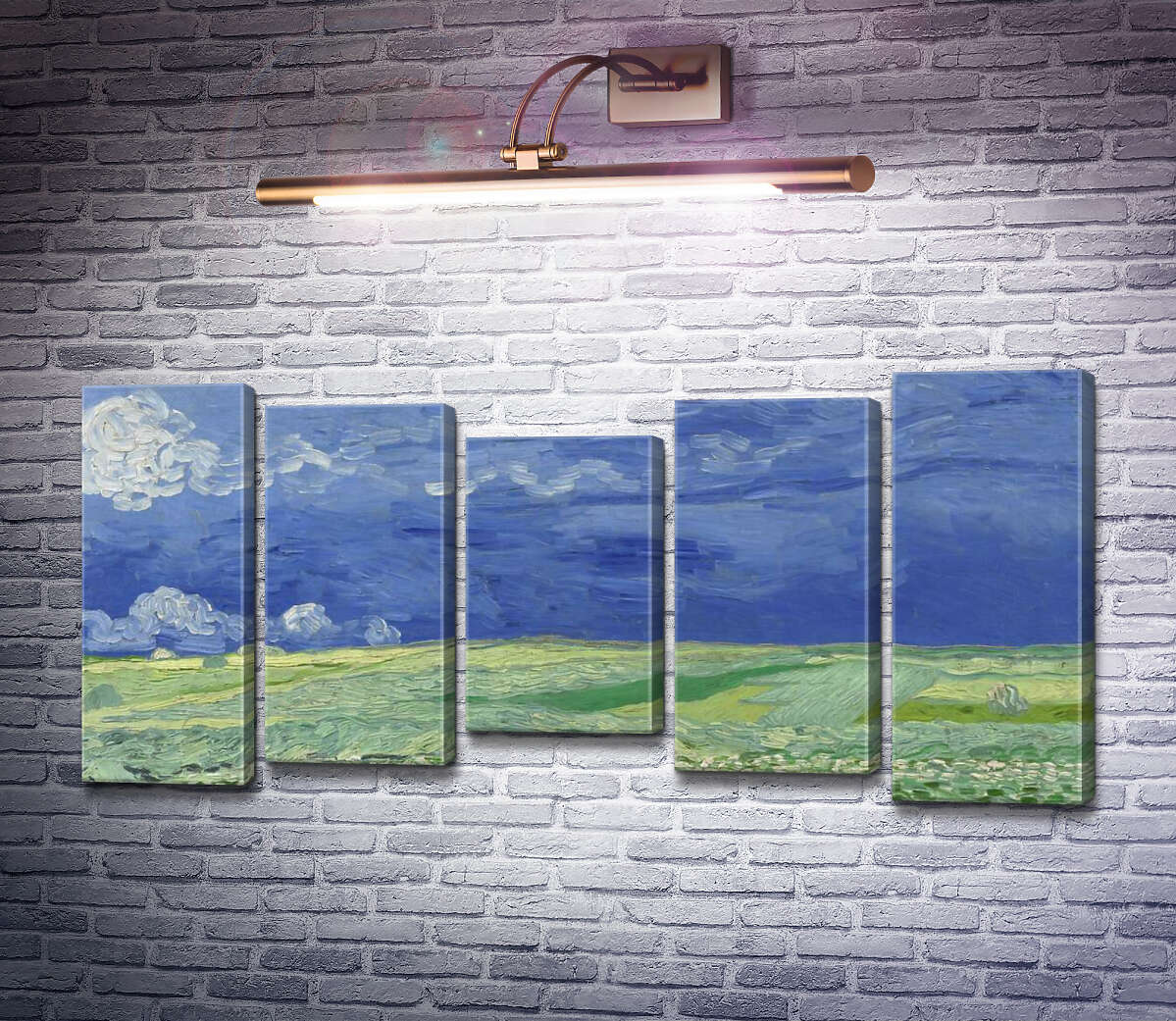Модульна картина Пшеничне поле під грозовими хмарами (Wheatfields under Thunderclouds), 1890 (Модуль №27) Вінсент Ван Гог Модульна картина Пшеничне поле під грозовими хмарами (Wheatfields under Thunderclouds), 1890 (Модуль №27) Вінсент Ван Гог
