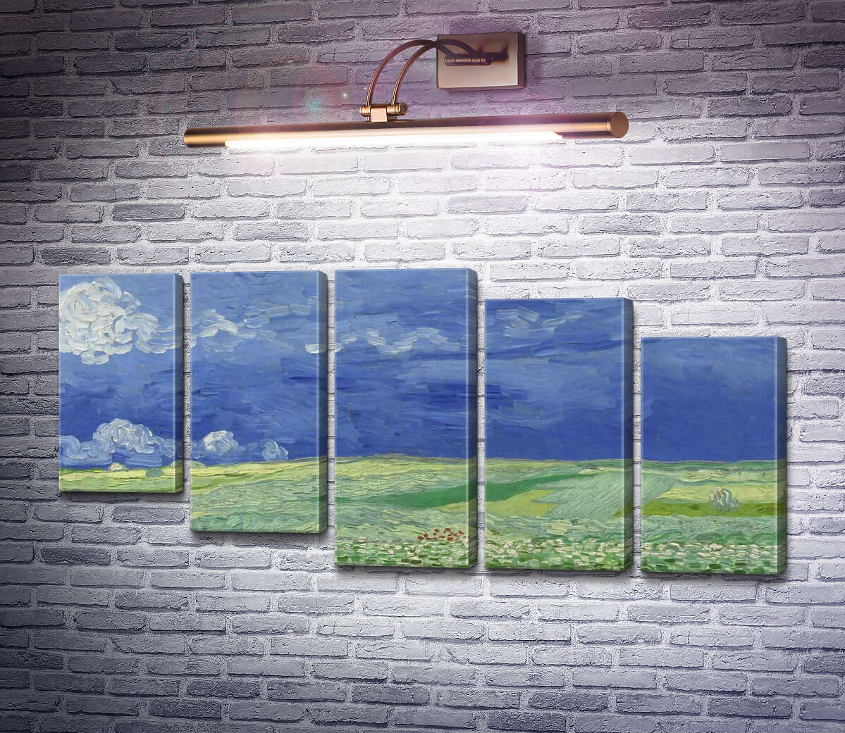 Модульна картина Пшеничне поле під грозовими хмарами (Wheatfields under Thunderclouds), 1890 (Модуль №28) Вінсент Ван Гог