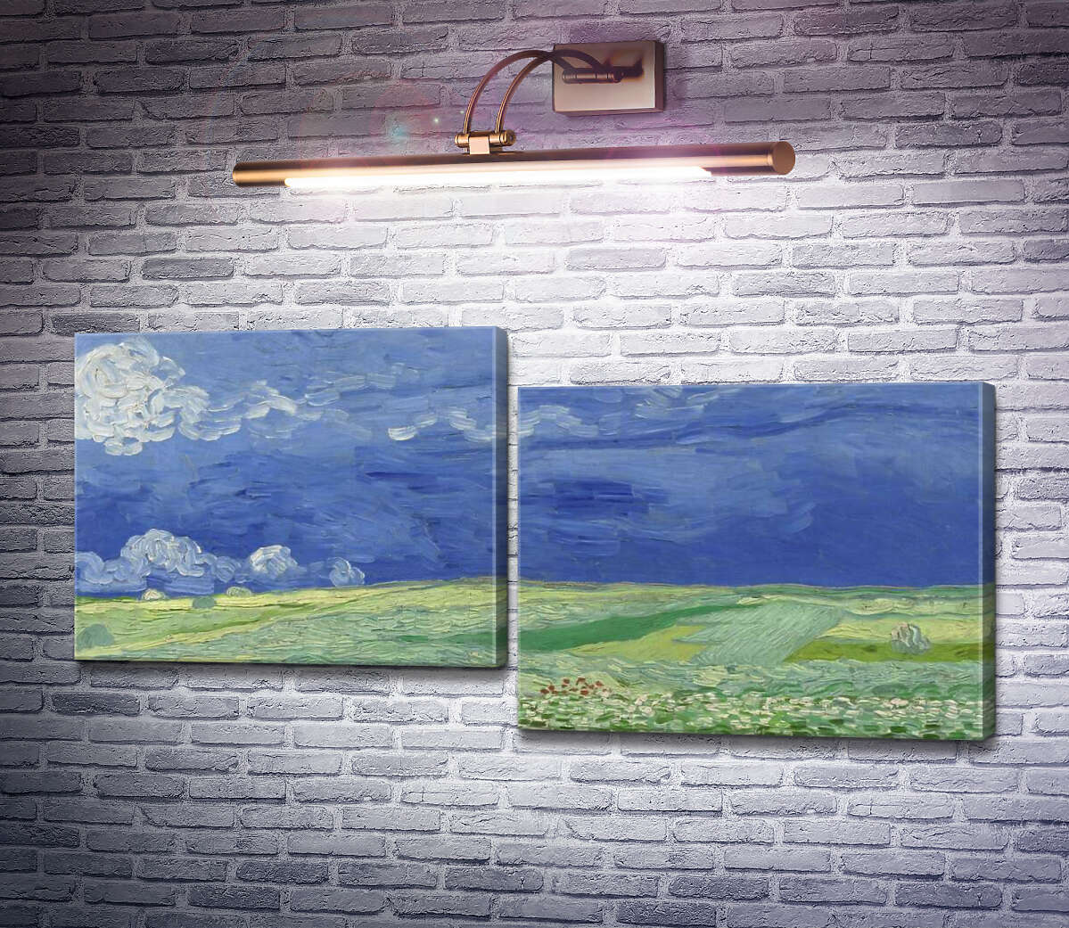 Модульная картина Пшеничное поле под грозовыми облаками (Wheatfields under Thunderclouds), 1890 (Модуль №9) Винсент Ван Гог