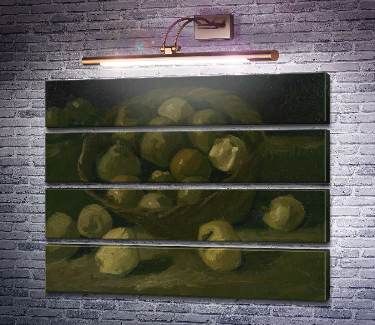 Модульная картина Натюрморт с корзиной яблок (Still Life with Basket of Apples), 1885 (Модуль №22) Винсент Ван Гог