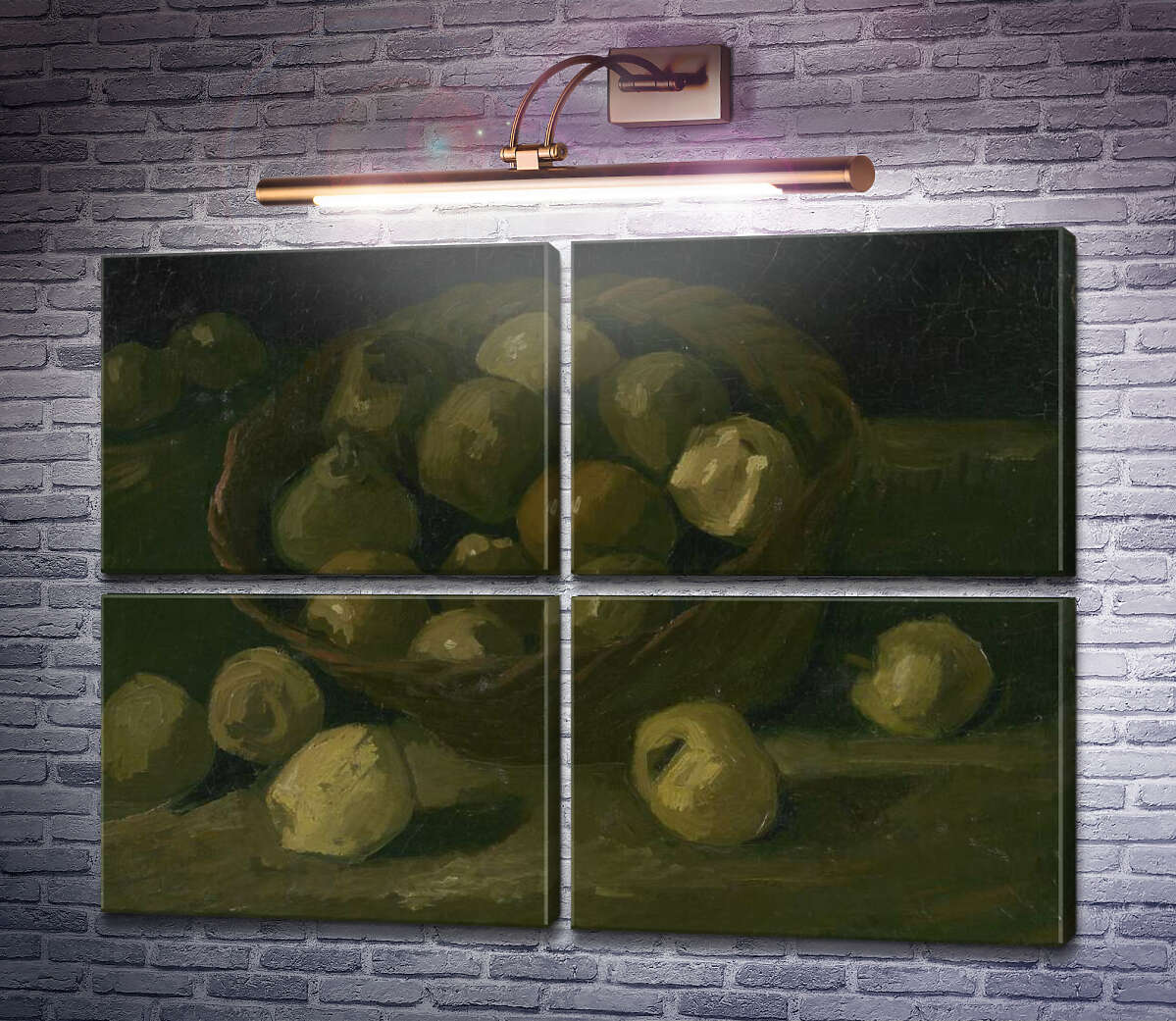 Модульна картина Натюрморт з кошиком яблук (Still Life with Basket of Apples), 1885 (Модуль №25) Вінсент Ван Гог