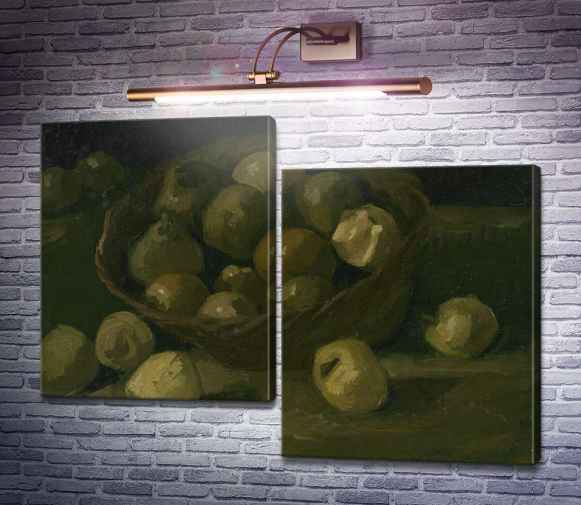 Модульная картина Натюрморт с корзиной яблок (Still Life with Basket of Apples), 1885 (Модуль №9) Винсент Ван Гог Модульная картина Натюрморт с корзиной яблок (Still Life with Basket of Apples), 1885 (Модуль №9) Винсент Ван Гог