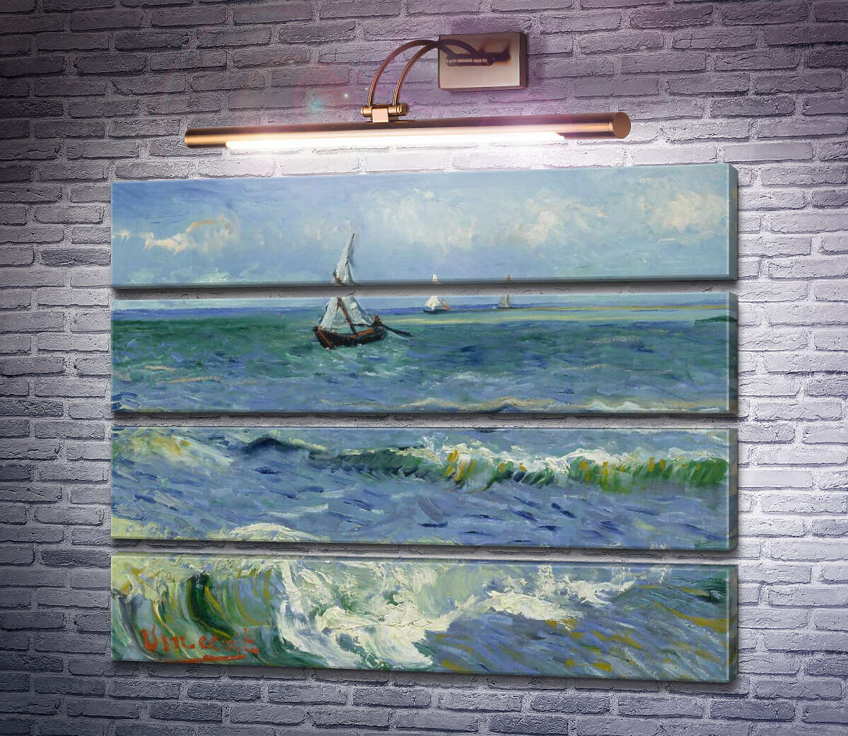 Модульна картина Море в Ле Сент-Марі-де-ла-Мер (Модуль №22) Вінсент Ван Гог